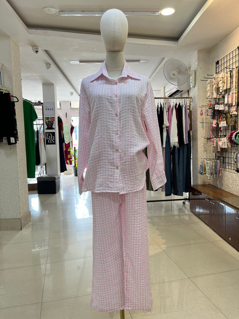 Collar Down Shirt With Pant Summer Comfy Night Wear